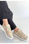 Tanwe Bej Cilt Bağcıklı Spor Ayakkabı Tanwe Bej Cilt Bağcıklı Spor Ayakkabı