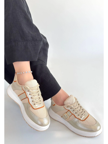 Tanwe Bej Cilt Bağcıklı Spor Ayakkabı Tanwe Bej Cilt Bağcıklı Spor Ayakkabı