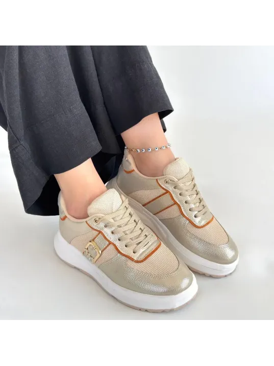 Tanwe Bej Cilt Bağcıklı Spor Ayakkabı Tanwe Bej Cilt Bağcıklı Spor Ayakkabı