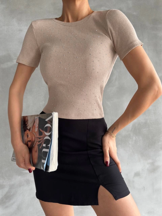 Taş baskılı kaş korse bluz Taş baskılı kaş korse bluz