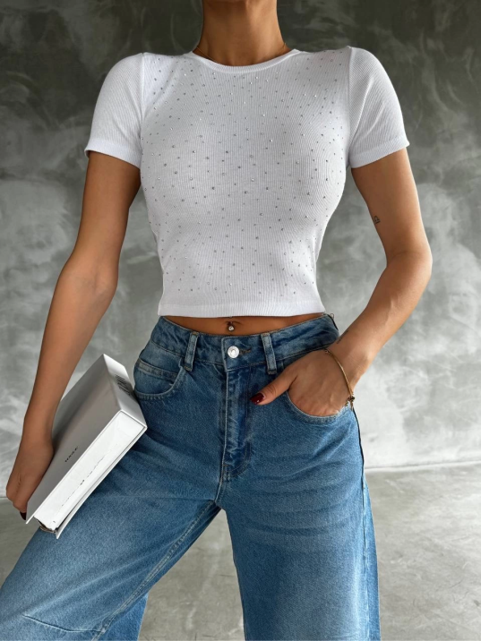 Taş baskılı kaş korse bluz Taş baskılı kaş korse bluz