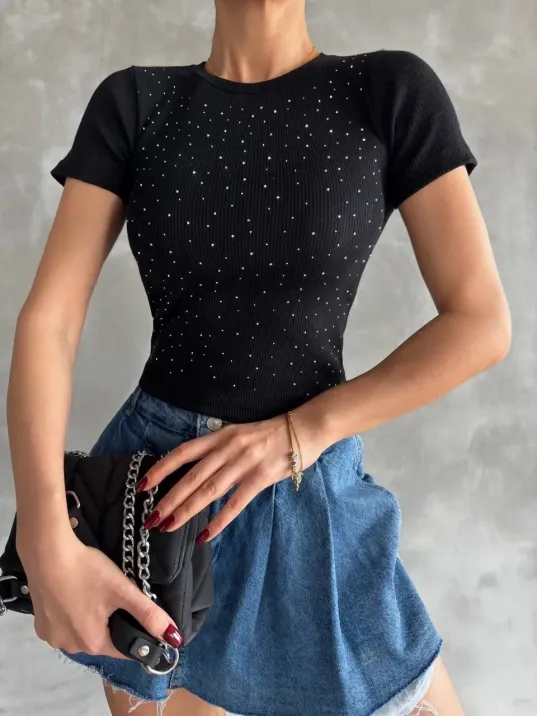 Taş Baskılı Kaş Korse Bluz