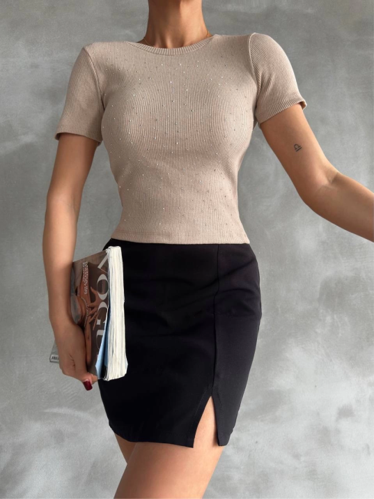 Taş baskılı kaş korse bluz Taş baskılı kaş korse bluz