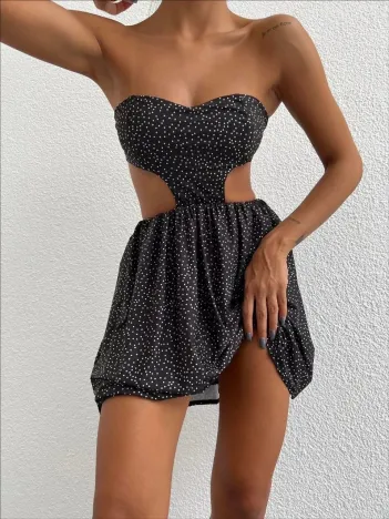 Taşlı Straplez Elbise