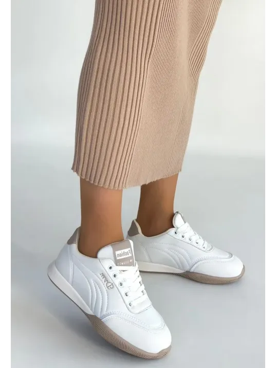 Tawen Beyaz Cilt Bağcıklı Spor Ayakkabı Tawen Beyaz Cilt Bağcıklı Spor Ayakkabı