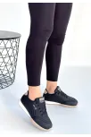 Tawen Siyah Cilt Bej Tabanlı Bağcıklı Spor Ayakkabı Tawen Siyah Cilt Bej Tabanlı Bağcıklı Spor Ayakkabı