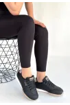 Tawen Siyah Cilt Bej Tabanlı Bağcıklı Spor Ayakkabı Tawen Siyah Cilt Bej Tabanlı Bağcıklı Spor Ayakkabı