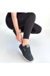 Tawen Siyah Cilt Bej Tabanlı Bağcıklı Spor Ayakkabı Tawen Siyah Cilt Bej Tabanlı Bağcıklı Spor Ayakkabı