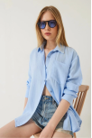 Tek Cepli Müslin Gömlek Mavi Pt Tek Cepli Müslin Gömlek Mavi Pt