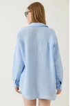 Tek Cepli Müslin Gömlek Mavi Pt