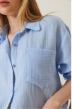 Tek Cepli Müslin Gömlek Mavi Pt Tek Cepli Müslin Gömlek Mavi Pt