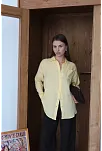 Tek Cepli Müslin Gömlek Sarı