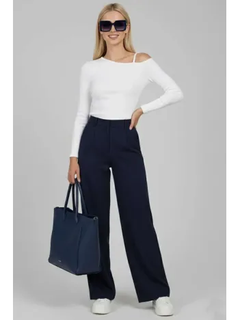 Tek Omuz İpli Bluz Beyaz T4328