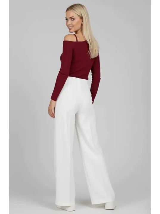 Tek Omuz İpli Bluz Bordo T4328