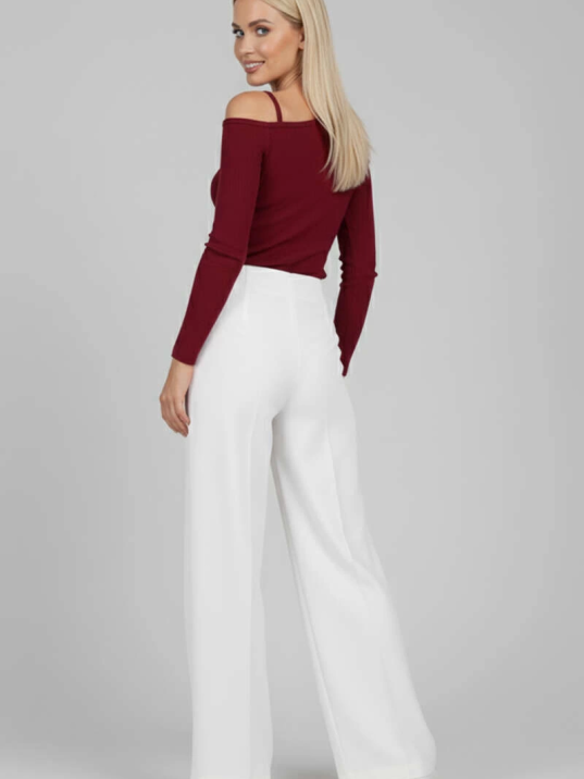 Tek Omuz İpli Bluz Bordo t4328 Tek Omuz İpli Bluz Bordo t4328