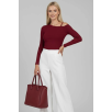 Tek Omuz İpli Bluz Bordo t4328 Tek Omuz İpli Bluz Bordo t4328