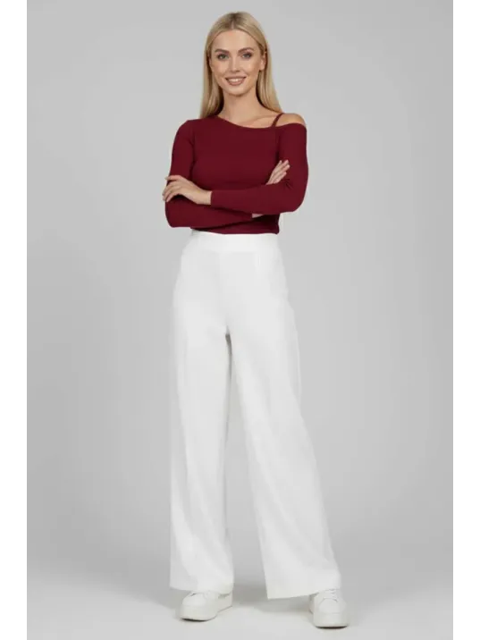 Tek Omuz İpli Bluz Bordo T4328