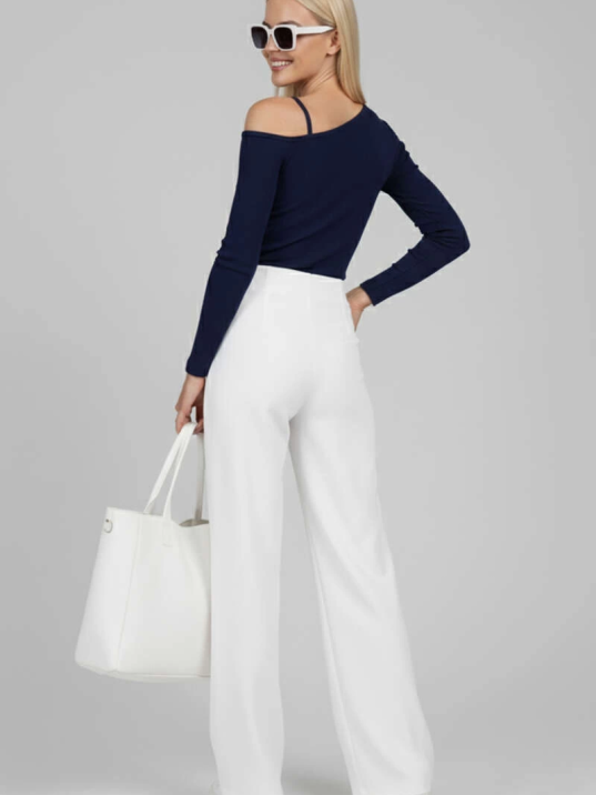 Tek Omuz İpli Bluz Lacivert T4328 Tek Omuz İpli Bluz Lacivert T4328