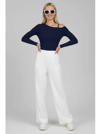 Tek Omuz İpli Bluz Lacivert T4328