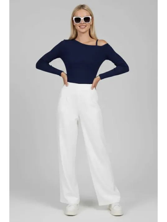 Tek Omuz İpli Bluz Lacivert T4328