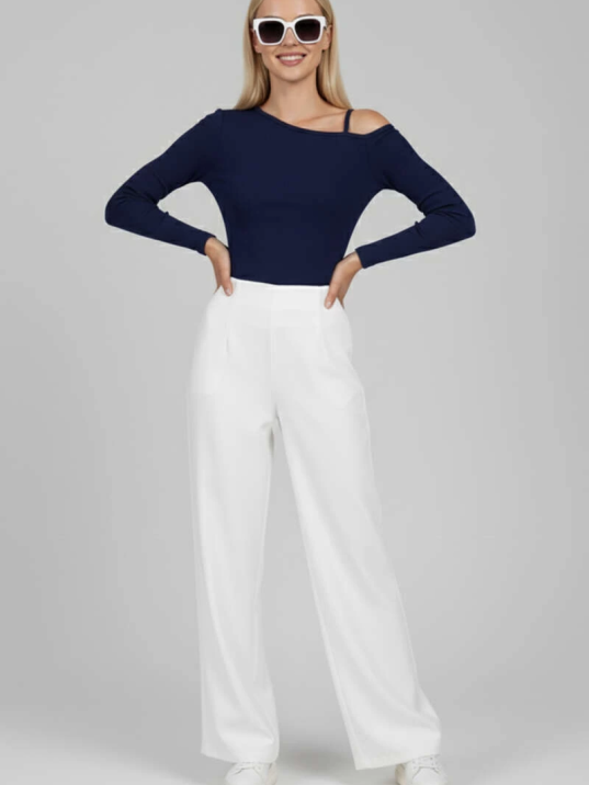 Tek Omuz İpli Bluz Lacivert T4328 Tek Omuz İpli Bluz Lacivert T4328