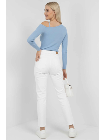 Tek Omuz İpli Bluz mavi t4328 Tek Omuz İpli Bluz mavi t4328