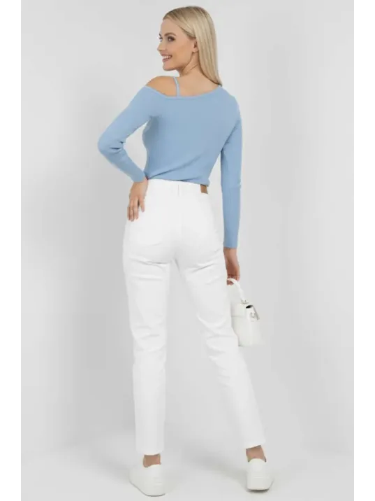 Tek Omuz İpli Bluz Mavi T4328