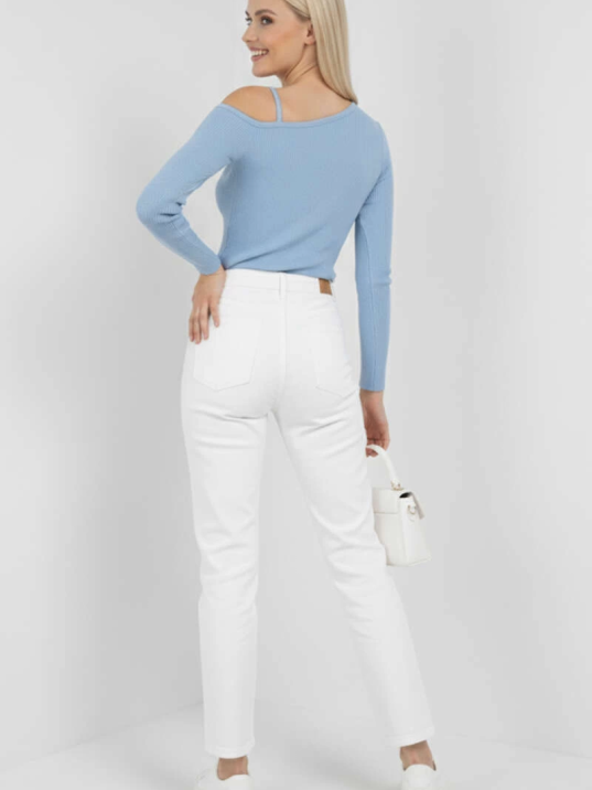 Tek Omuz İpli Bluz mavi t4328 Tek Omuz İpli Bluz mavi t4328