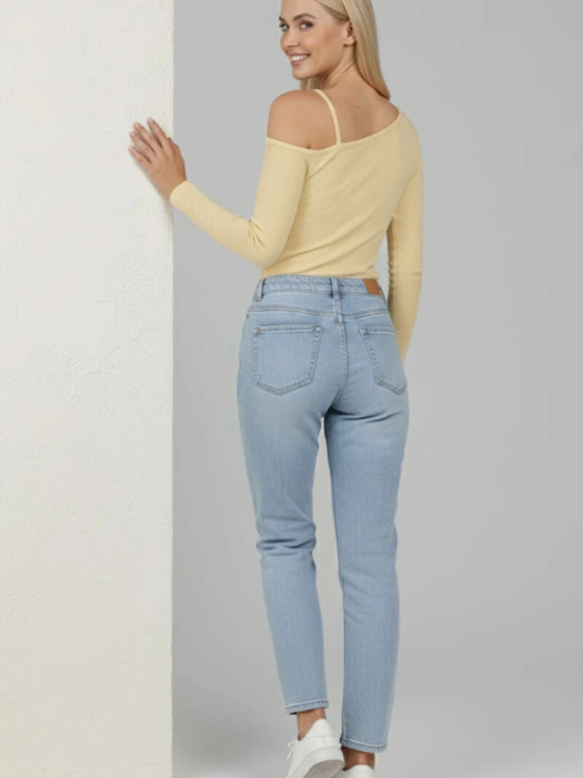 Tek Omuz İpli Bluz Sarı T4328 Tek Omuz İpli Bluz Sarı T4328