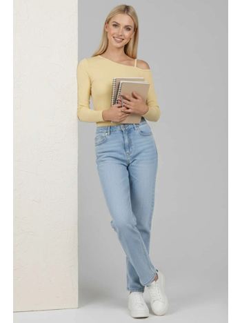 Tek Omuz İpli Bluz Sarı T4328 Tek Omuz İpli Bluz Sarı T4328
