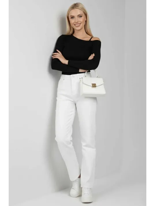 Tek Omuz İpli Bluz Siyah T4328