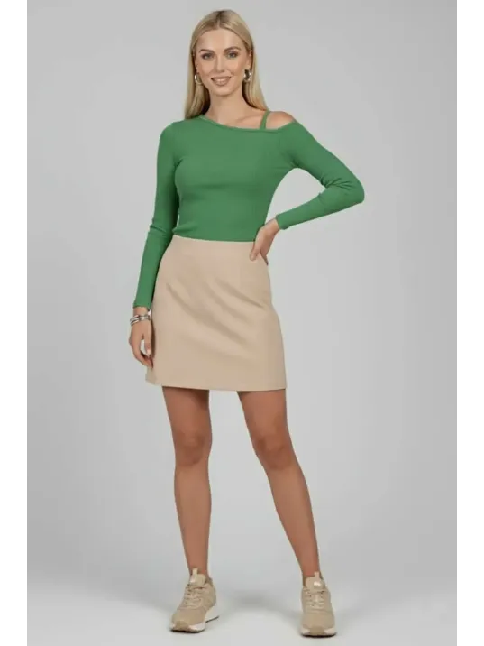 Tek Omuz İpli Bluz Yeşil T4328