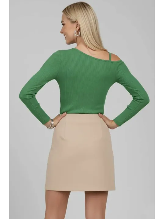 Tek Omuz İpli Bluz Yeşil T4328