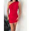 Tek omuz mini elbise 3916