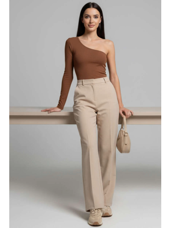 Tek Omuzlu Basic Bluz kahve T4275 Tek Omuzlu Basic Bluz kahve T4275