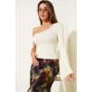 Tek Omuzlu Basic Bluz Sarı T4275 Tek Omuzlu Basic Bluz Sarı T4275