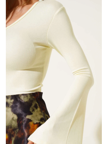 Tek Omuzlu Basic Bluz Sarı T4275 Tek Omuzlu Basic Bluz Sarı T4275