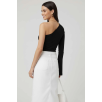 Tek Omuzlu Basic Bluz Siyah T4275 Tek Omuzlu Basic Bluz Siyah T4275