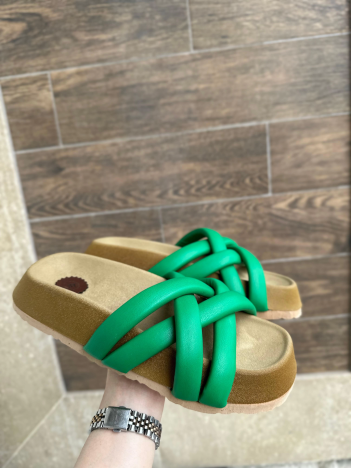 Tenda Yeşil Cilt Terlik Tenda Yeşil Cilt Terlik