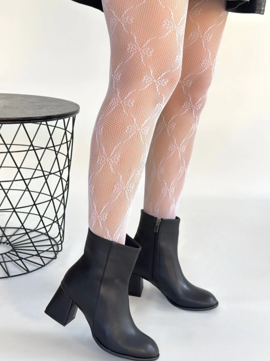 Tendy Siyah Cilt Topuklu Bot