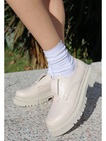 Terp Bej Cilt Oxford Ayakkabı