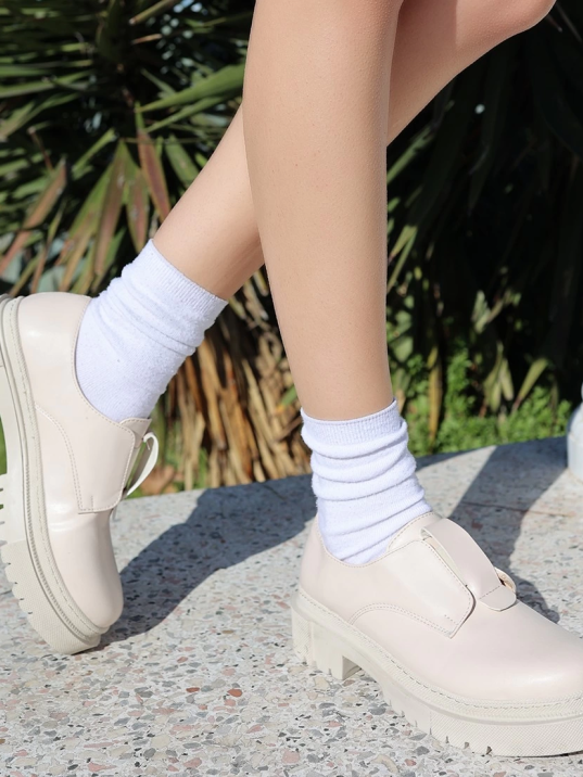 Terp Bej Cilt Oxford Ayakkabı Terp Bej Cilt Oxford Ayakkabı