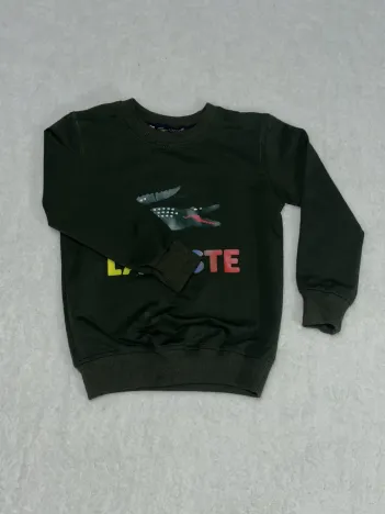 Timsah Baskılı Bisiklet Yaka Sweatshirt Erkek Çocuk Haki Timsah Baskılı Bisiklet Yaka Sweatshirt Erkek Çocuk Haki