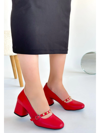Tino Kırmızı Cilt Topuklu Ayakkabı Tino Kırmızı Cilt Topuklu Ayakkabı