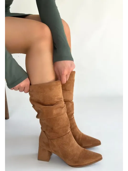 Titen Taba Süet Körüklü Çizme Titen Taba Süet Körüklü Çizme