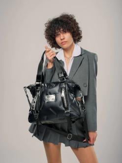 Tiven Siyah Cilt Omuz Ve Kol Çantası