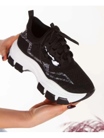 Toga Siyah Triko Bağcıklı Spor Ayakkabı