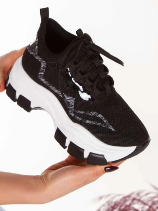 Toga Siyah Triko Bağcıklı Spor Ayakkabı Toga Siyah Triko Bağcıklı Spor Ayakkabı