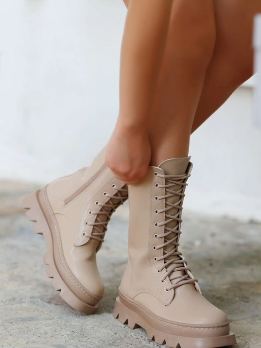 Toir Nude Cilt Bağcıklı Postal Toir Nude Cilt Bağcıklı Postal