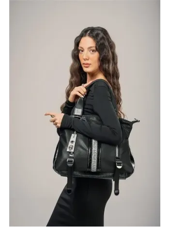 Toja Siyah Cilt Kol Ve Omuz Çantası